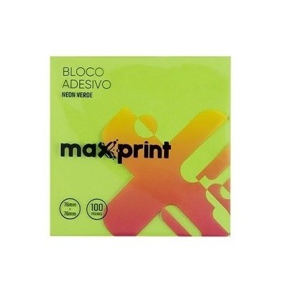 BLOCO ANOTE E COLE NEON 76X76MM MAXPRINT VERDE