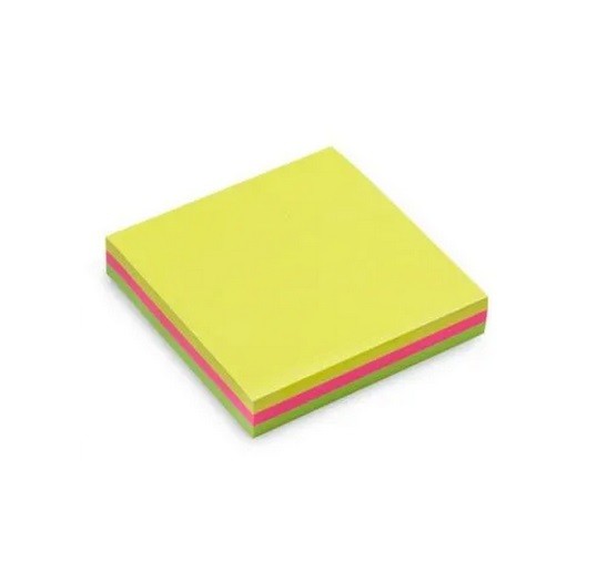 BLOCO ANOTE E COLE NEON 76X76MM  3 CORES MAXPRINT