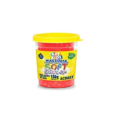 MASSA P/ MODELAR 150GR SOFT GLITTER VERMELHO