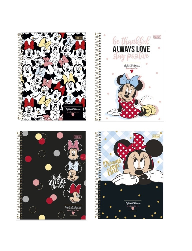 CADERNO 10MT MINNIE MOUSE SWEET AS CAN 160 FOLHAS